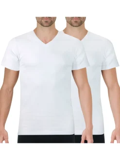 Homme Athéna Lot de 2 tee-shirts col V Duo Choc