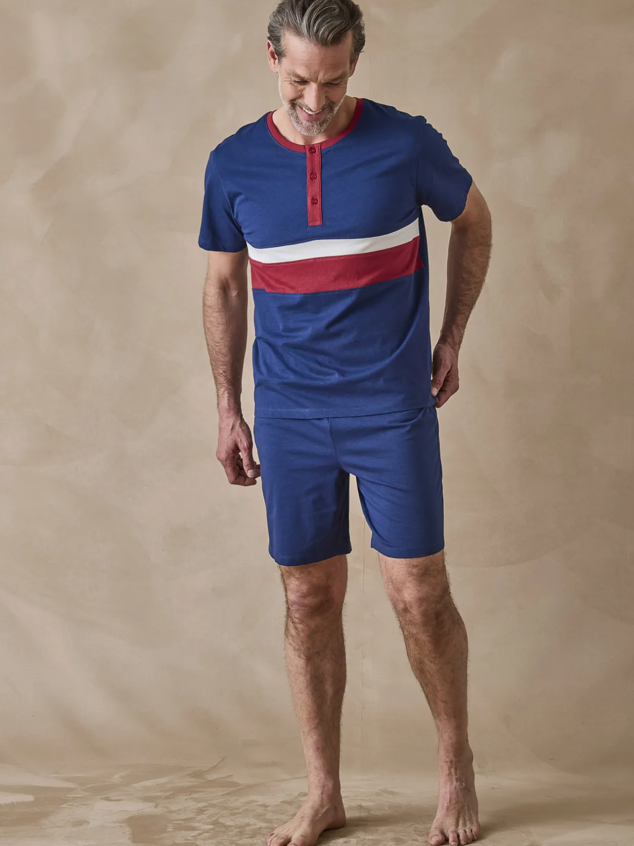 Homme Daxon Lot pyjashort + pyjama jersey pur coton