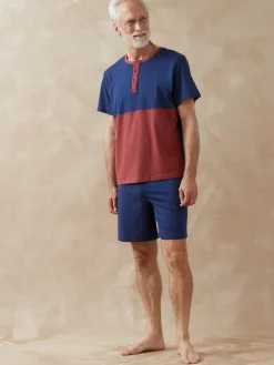 Homme Daxon Lot pyjashort + pyjama maille pur coton