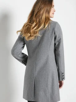 Femme Daxon Manteau coupe droite en drap de laine