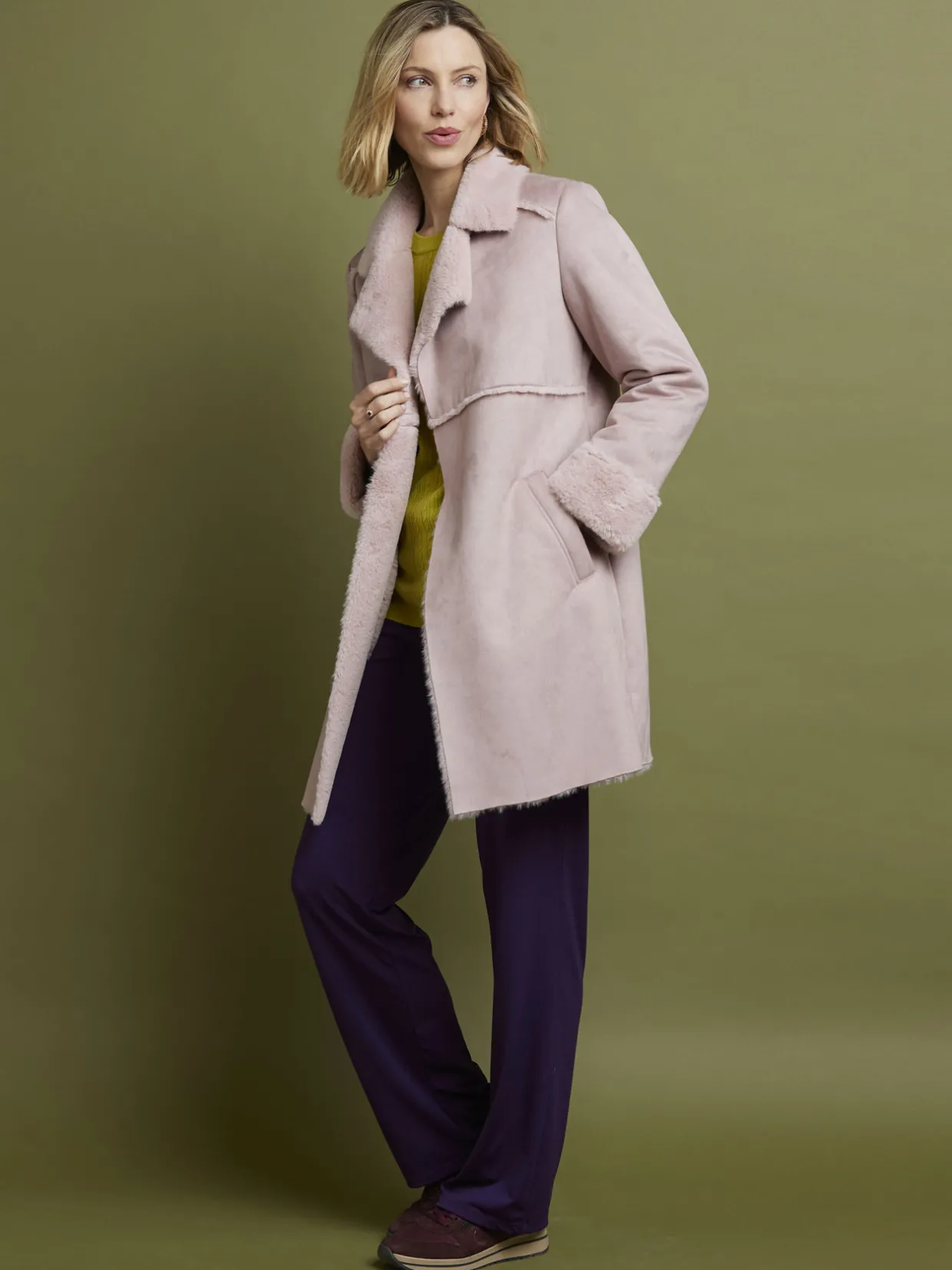 Femme Daxon Manteau mi-long peau lainée