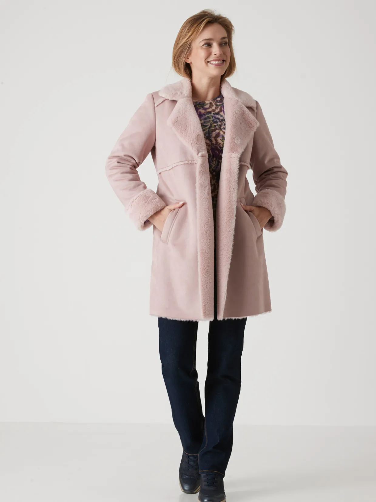 Femme Daxon Manteau mi-long peau lainée