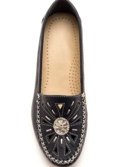 Femme Pédiconfort Mocassins ajourés grande largeur