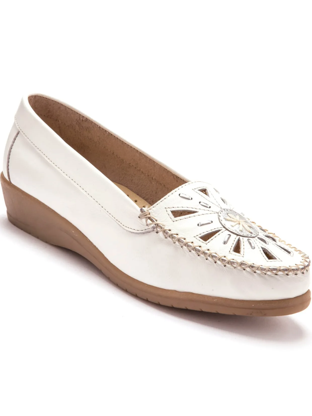Femme Pédiconfort Mocassins ajourés grande largeur