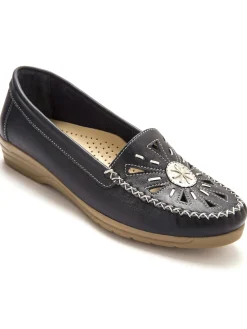 Femme Pédiconfort Mocassins ajourés largeur confort