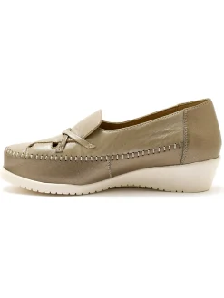 Femme Pédiconfort Mocassins bicolores ajourés