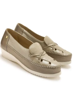 Femme Pédiconfort Mocassins bicolores ajourés