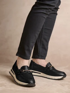 Femme Pédiconfort Mocassins compensées élastiqués côtés