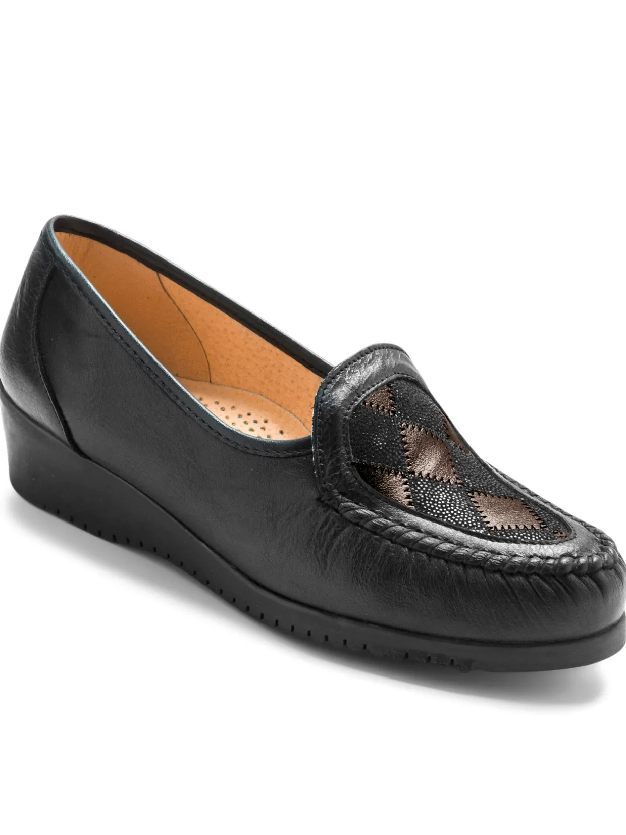Femme Pédiconfort Mocassins cuir grande largeur souples