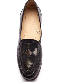 Femme Pédiconfort Mocassins cuir grande largeur souples