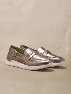 Femme Pédiconfort Mocassins cuir motifs ajourés