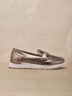 Femme Pédiconfort Mocassins cuir motifs ajourés