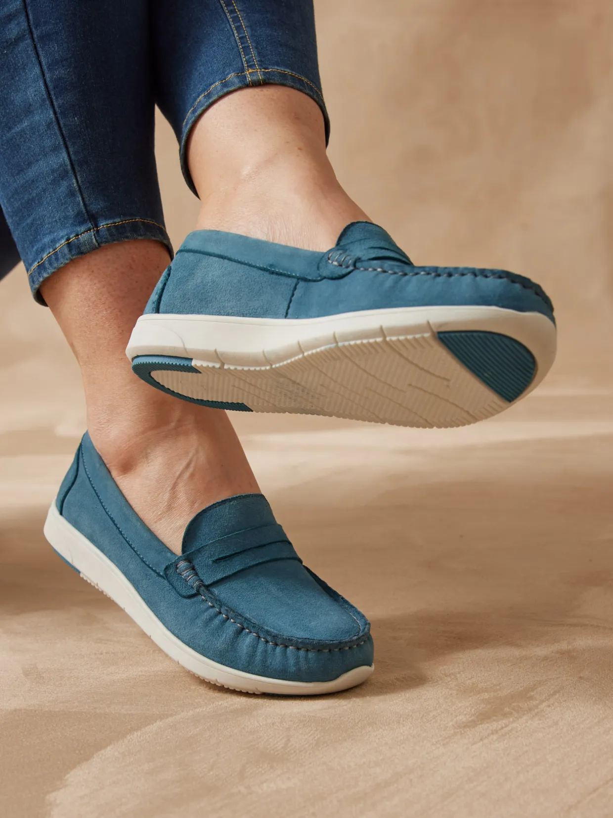 Femme Pédiconfort Mocassins cuir velours