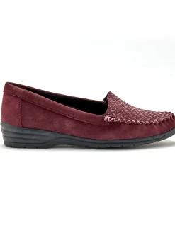 Femme Pédiconfort Mocassins cuir velours grande largeur