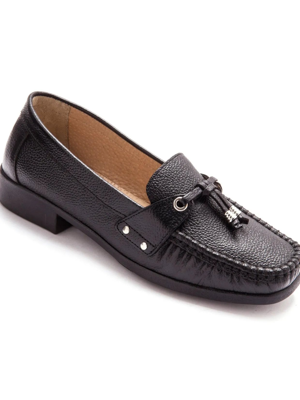 Femme Pédiconfort Mocassins en cuir plateau cousu main