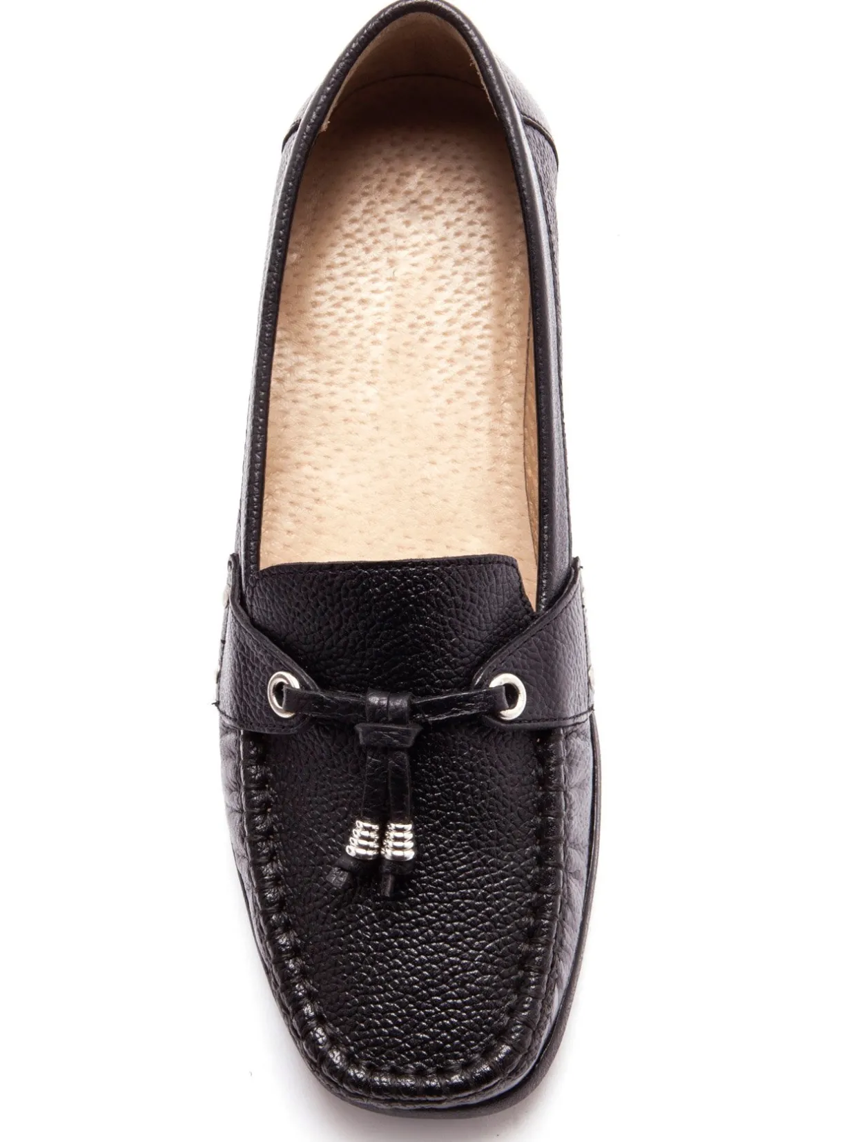 Femme Pédiconfort Mocassins en cuir plateau cousu main