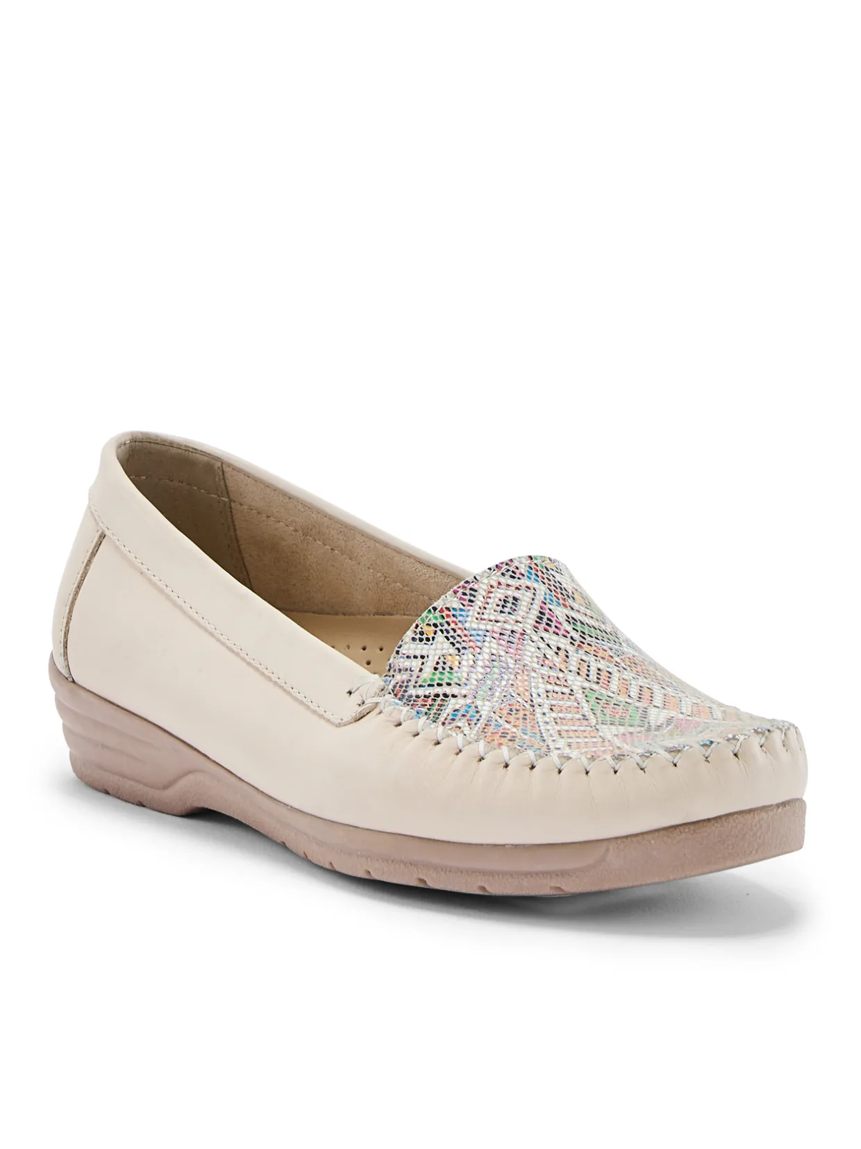 Femme Pédiconfort Mocassins ethniques grande largeur