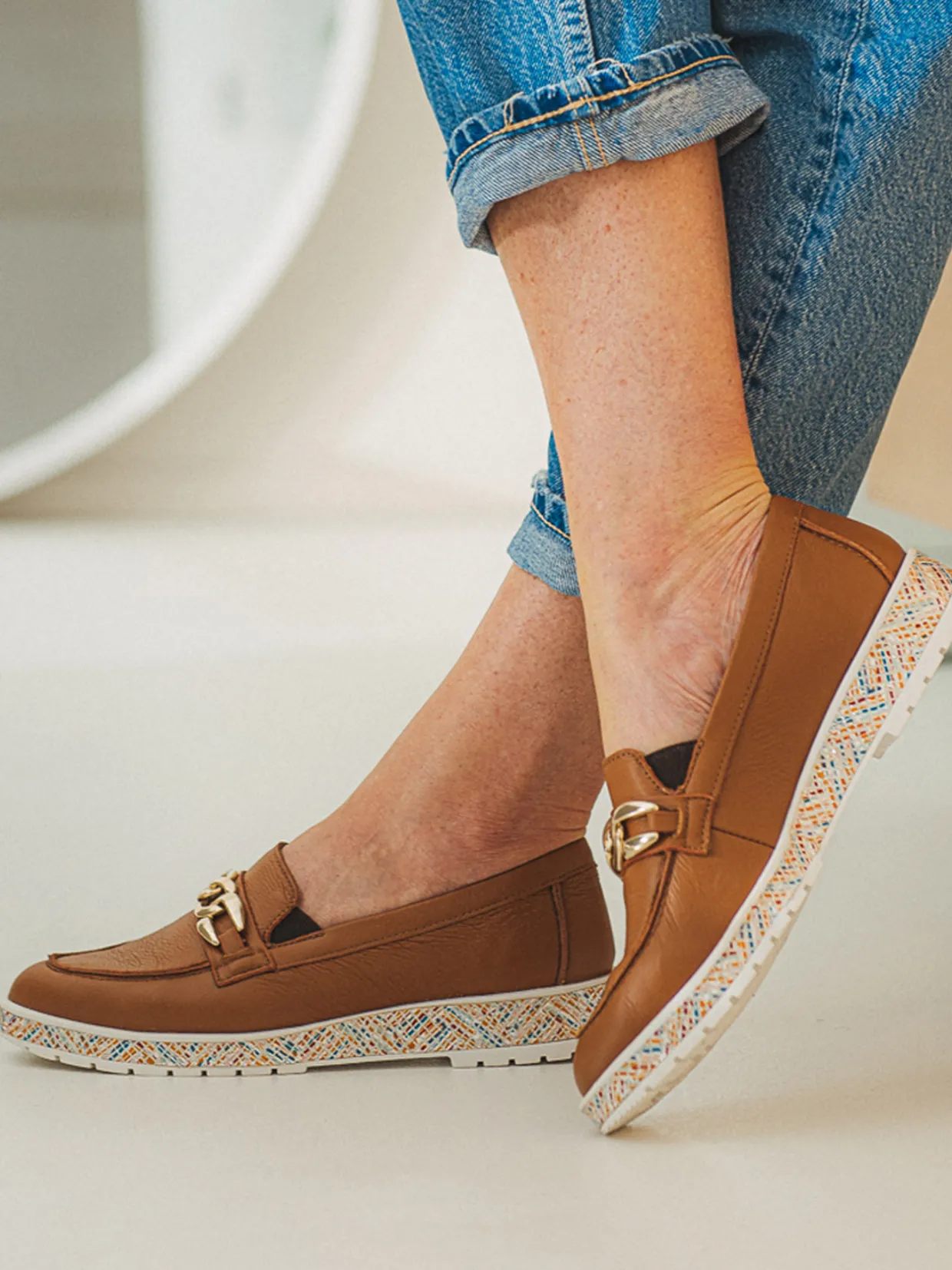 Femme Pédiconfort Mocassins élastiqués à bride fantaisie