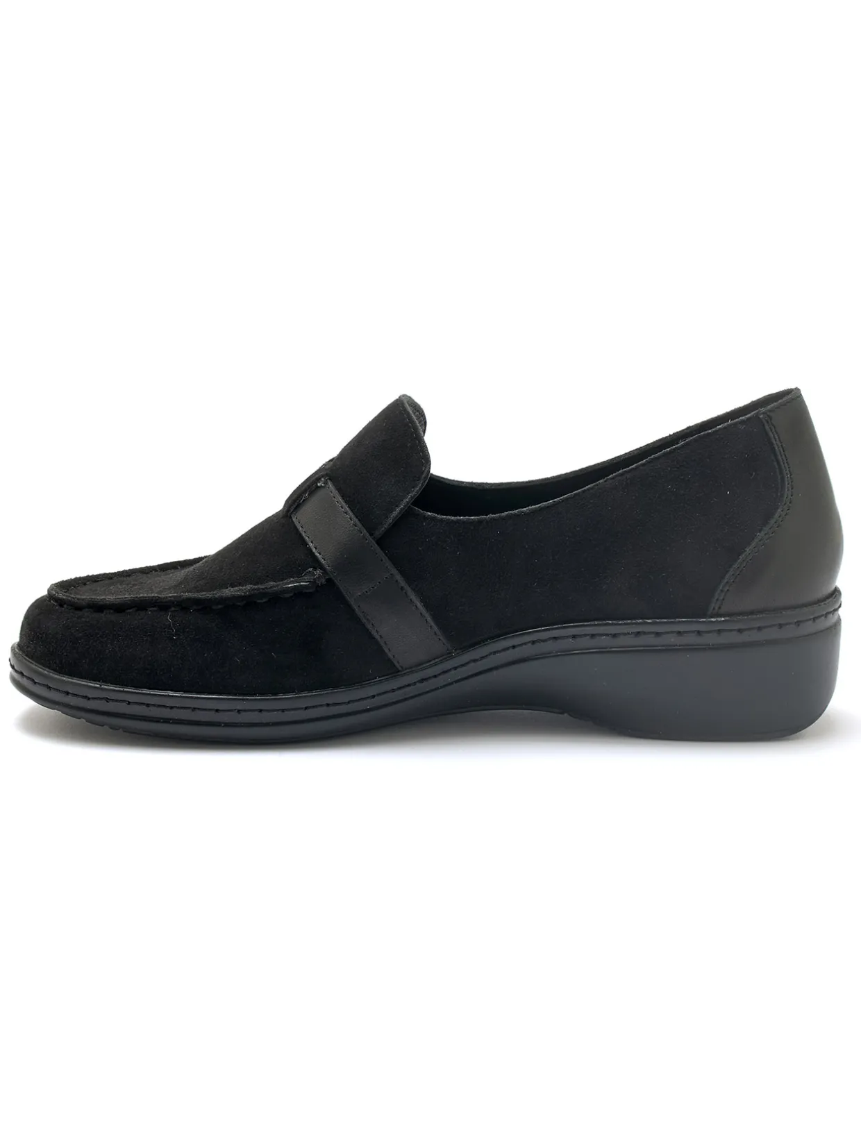 Femme Pédiconfort Mocassins élastiqués en cuir