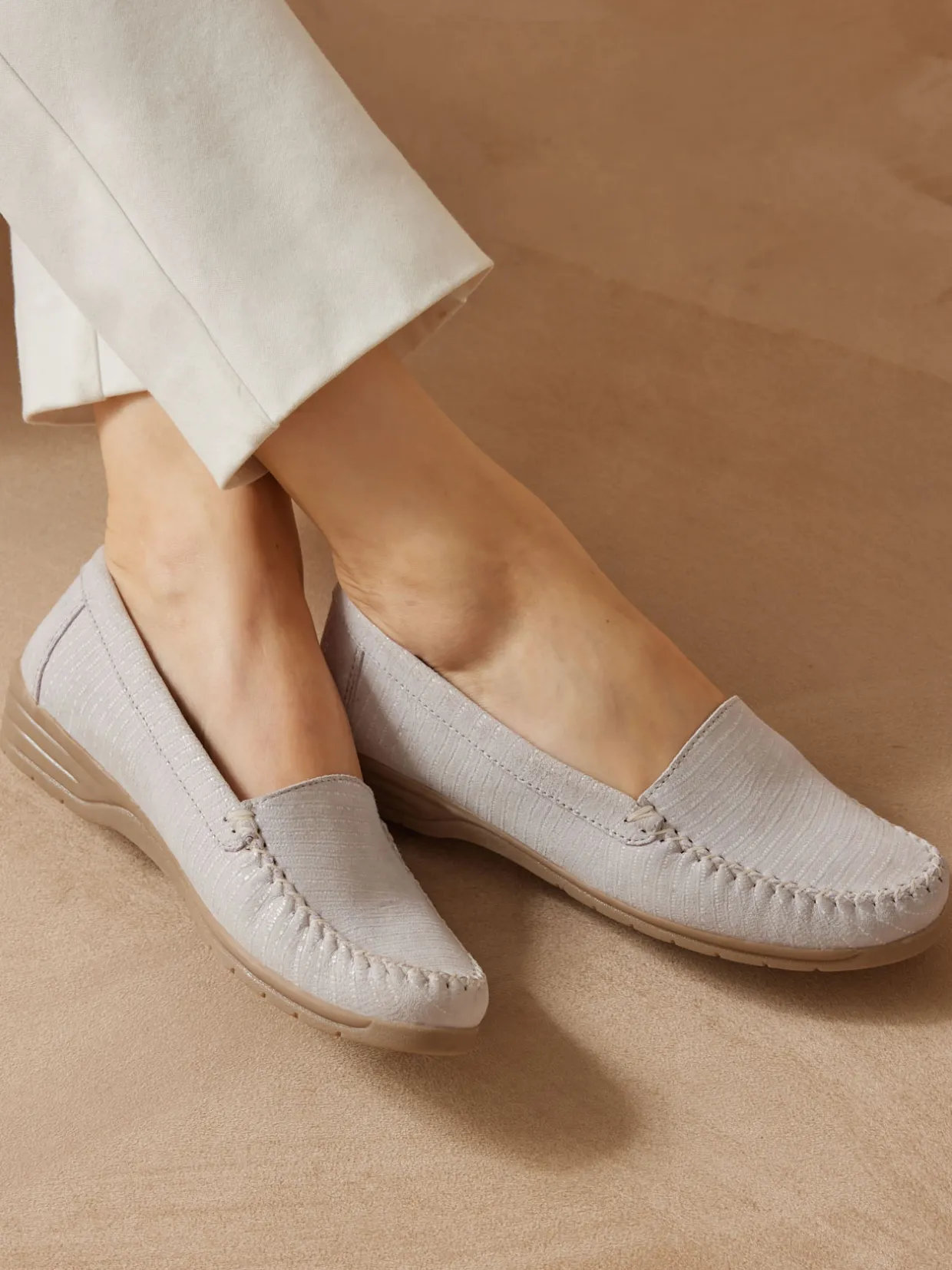 Femme Pédiconfort Mocassins souples tout cuir