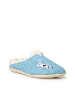 Femme Pédiconfort Mules broderies fleurs semelle amovible