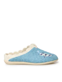 Femme Pédiconfort Mules broderies fleurs semelle amovible