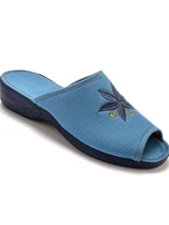 Femme Pédiconfort Mules brodées doublure éponge