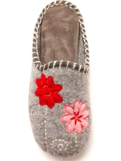 Femme Pédiconfort Mules brodées grande largeur