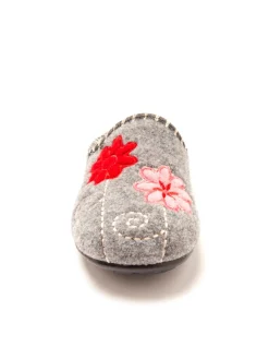 Femme Pédiconfort Mules brodées grande largeur