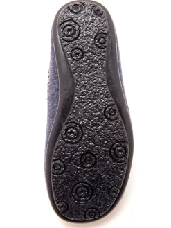 Femme Pédiconfort Mules brodées grande largeur