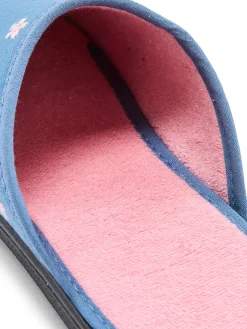 Femme Pédiconfort Mules brodées intérieur éponge