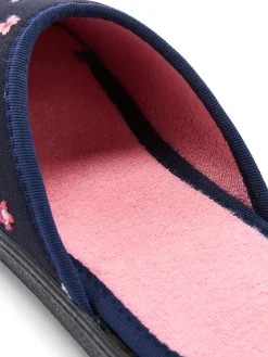 Femme Pédiconfort Mules brodées intérieur éponge