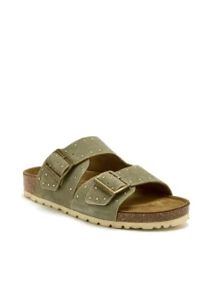 Femme Pédiconfort Mules cuir velours à boucles