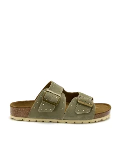 Femme Pédiconfort Mules cuir velours à boucles