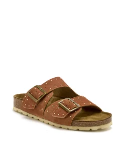 Femme Pédiconfort Mules cuir velours à boucles