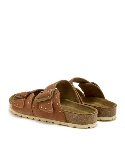 Femme Pédiconfort Mules cuir velours à boucles