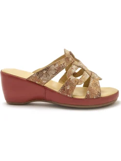 Femme Pédiconfort Mules en cuir à talon compensé