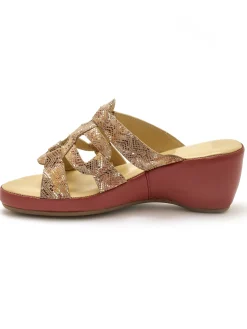 Femme Pédiconfort Mules en cuir à talon compensé