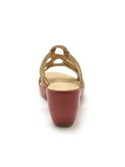 Femme Pédiconfort Mules en cuir à talon compensé