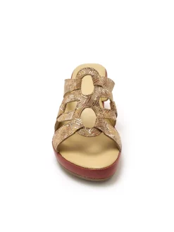 Femme Pédiconfort Mules en cuir à talon compensé