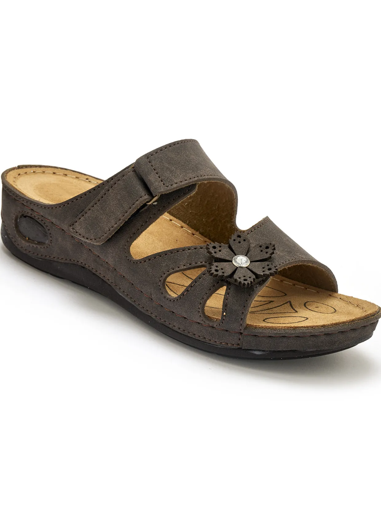 Femme Pédiconfort Mules fantaisie à patte scratch