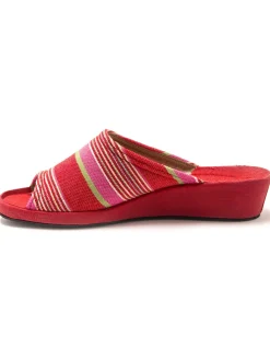 Femme Pédiconfort Mules rayées grande largeur