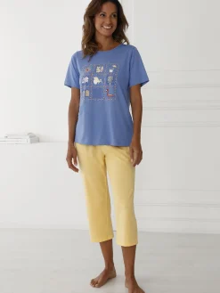 Daxon Pantacourt de pyjama jersey pur coton