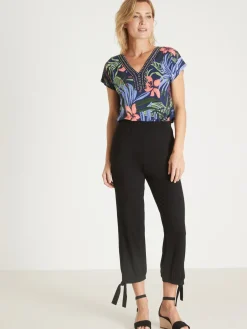 Femme Daxon Pantacourt en maille style sarouel