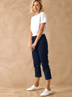 Femme Daxon Pantacourt élastiqué en gabardine