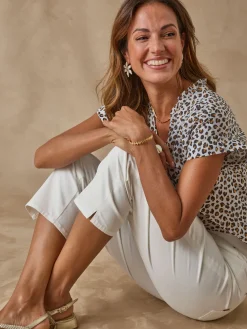 Femme Daxon Pantacourt élastiqué en gabardine