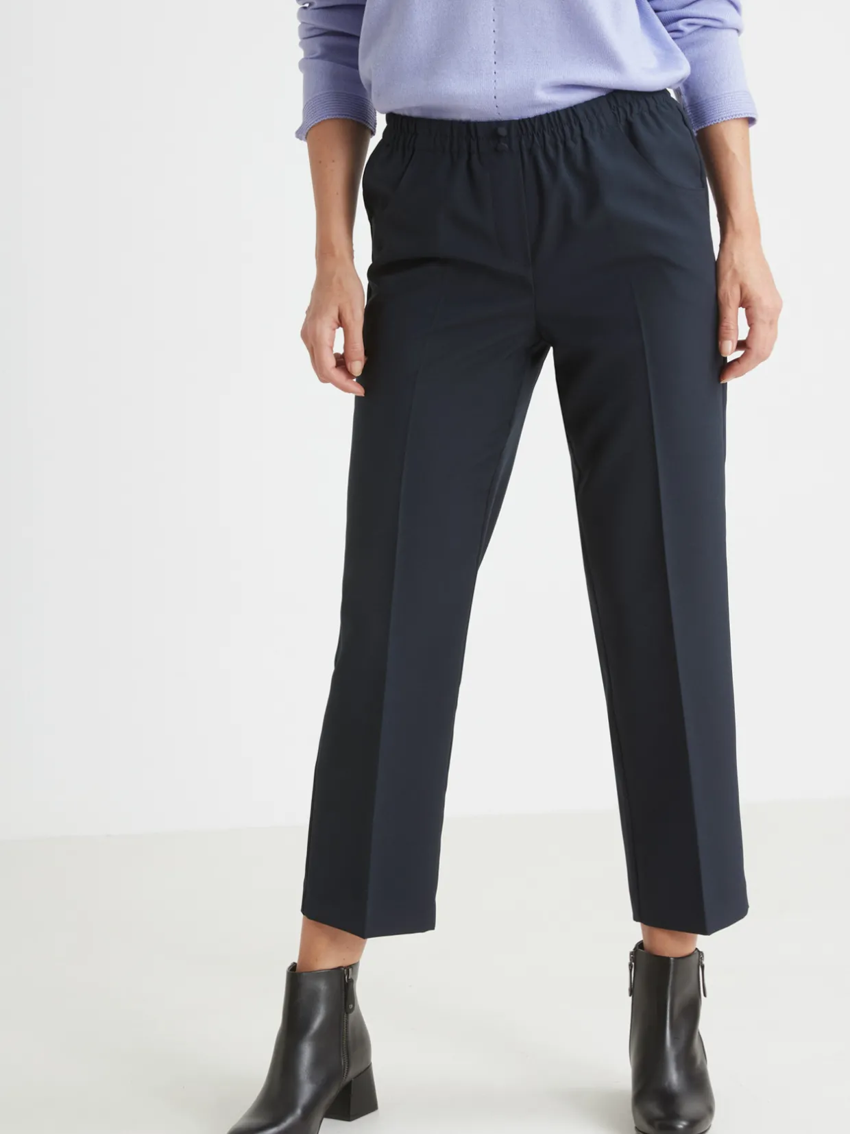 Femme Daxon Pantacourt élastiqué entrejambe 60cm