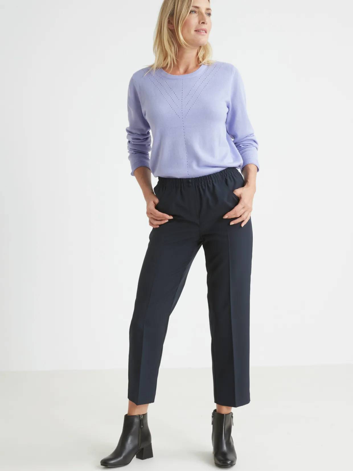 Femme Daxon Pantacourt élastiqué entrejambe 60cm