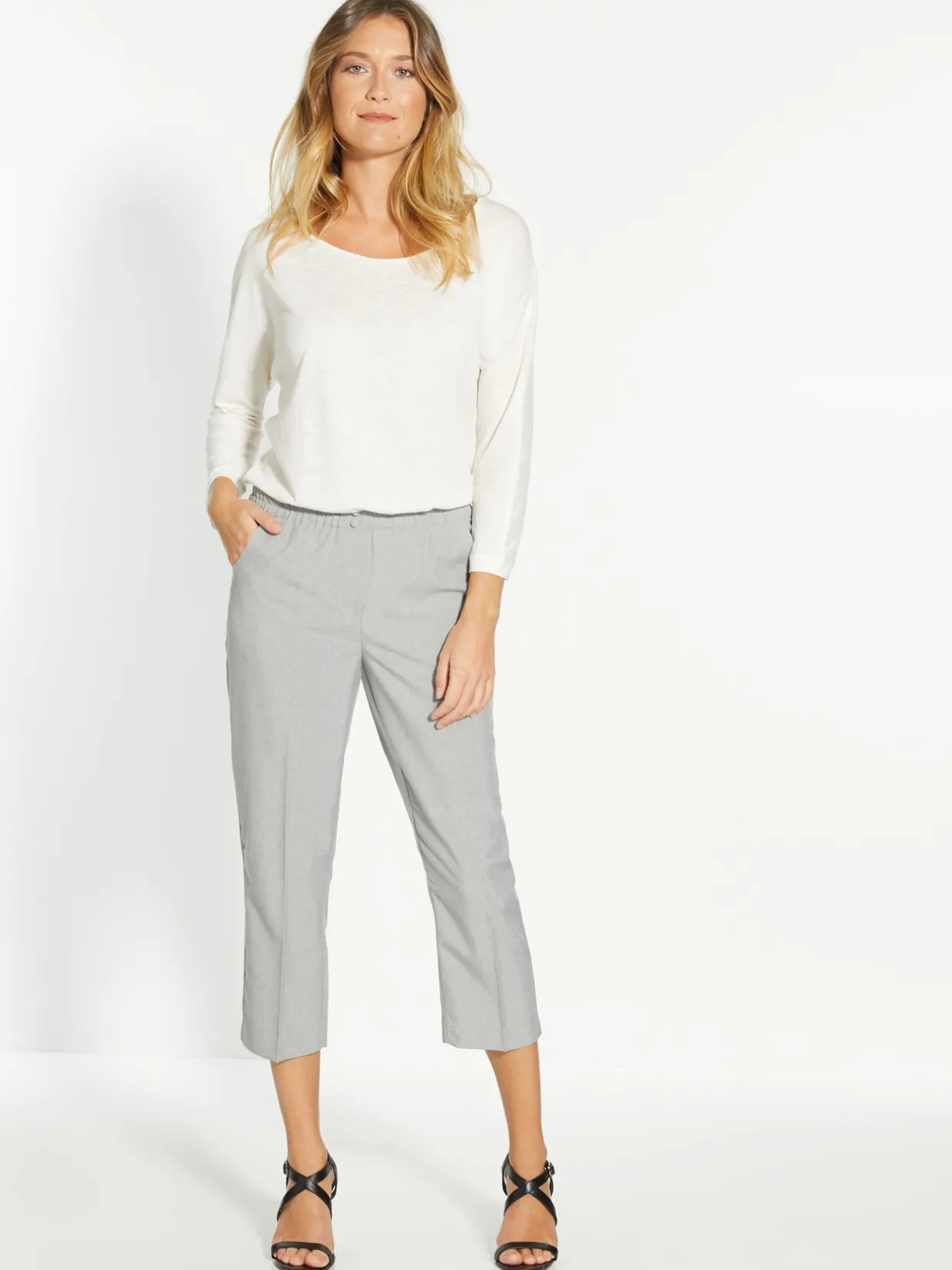 Femme Daxon Pantacourt élastiqué entrejambe 60cm