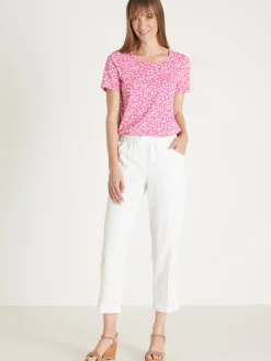 Femme Daxon Pantacourt élastiqué entrejambe 60cm